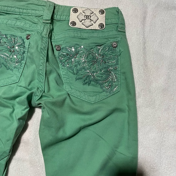 Miss Me Green Skinny Jeans - Picture 4 of 11